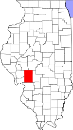 Map of Illinois highlighting Macoupin County