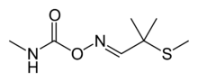 Skeletal formula of aldicarb