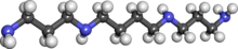 Ball and stick model of spermine