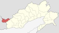 Location of Tawang district in Arunachal Pradesh