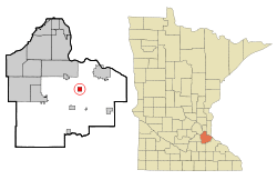 Location of the city of Vermillion within Dakota County, Minnesota