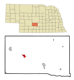 Location of Cozad, Nebraska