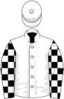White, black and white checked sleeves