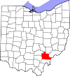 State map highlighting Athens County