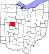 State map highlighting Logan County
