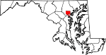 State map highlighting Baltimore City