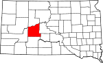 State map highlighting Haakon County