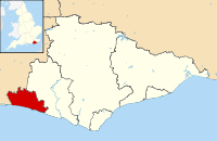 Brighton and Hove shown within East Sussex and England