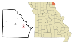 Location of Wayland, Missouri