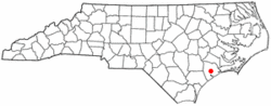 Location of Jacksonville within North Carolina