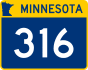 Trunk Highway 316 marker