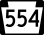 Pennsylvania Route 554 marker