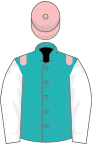 Green, pink epaulets, white sleeves, pink cap