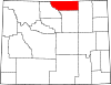 State map highlighting Sheridan County