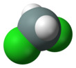 Spacefill model of dichlorosilane