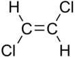 Skeletal formula of trans-1,2-dichloroethene