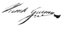 Cursive signature in ink