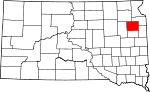 State map highlighting Codington County
