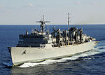 US Navy 101010-N-8913A-153 he Military Sealift Command fast combat support ship USNS Arctic (T-AOE 8) breaks away from the aircraft carrier USS Geo.jpg