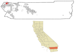 Location in Riverside County and the state of California