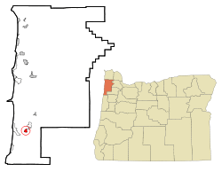 Location of Cloverdale, Oregon