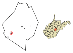 Location of Cowen in Webster County, West Virginia.
