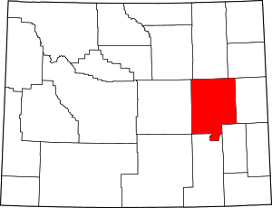 Map of Wyoming highlighting Converse County