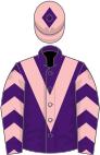 Purple, pink chevron, chevrons on sleeves, pink cap, purple diamond