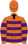 Orange and purple hoops, orange cap