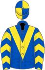 ROYAL BLUE, Yellow chevron, chevrons on sleeves, quartered cap