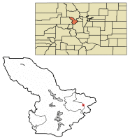 Location of Montezuma in Summit County, Colorado.