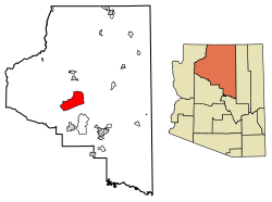 Location of Valle in Coconino County, Arizona.