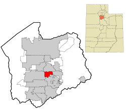 Location in Salt Lake County and the state of Utah.
