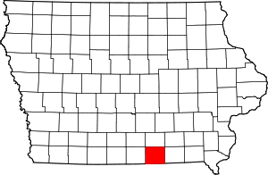 Map of Iowa highlighting Appanoose County