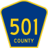 County Route 501 marker