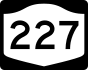 New York State Route 227 marker