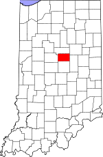 Map of Indiana highlighting Tipton County