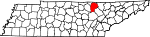 State map highlighting Fentress County