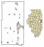 Location of Sidell in Vermilion County, Illinois.