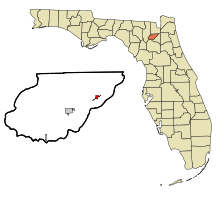 Location in Union County and the state of Florida