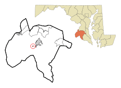 Charles County Maryland Incorporated and Unincorporated areas Port Tobacco Village Highlighted.svg