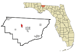 Location in Gadsden County and the state of Florida