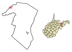 Location of Bayard in Grant County, West Virginia.