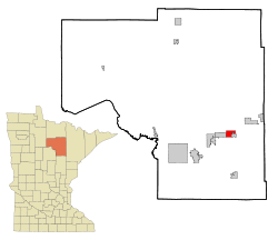 Location of the city of Marble within Itasca County, Minnesota