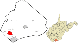 Location in Mercer County and the state of West Virginia.