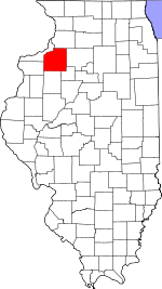 Henry County's location in Illinois