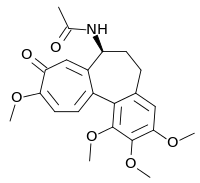 Skeletal formula of colchicine