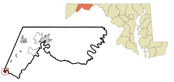 Location of Luke within Allegany County