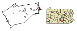 Area of Lemoyne in the county, and the county in the commonwealth highlighted