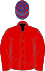 Red, red and Royal blue check cap